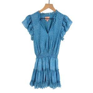 Show Me Your Mumu Blue Mini Dress Size S Boho Floral Ruffle Summer Coastal